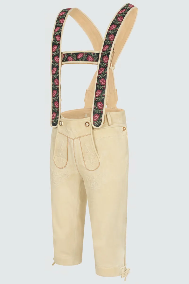 Kruger Men's Knee-length Lederhosen "Swabian" beige