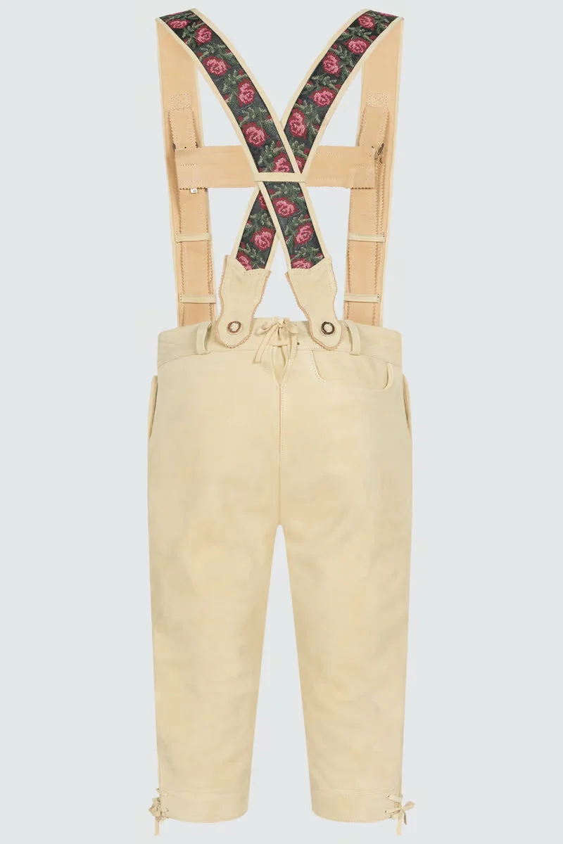 Kruger Men's Knee-length Lederhosen "Swabian" beige