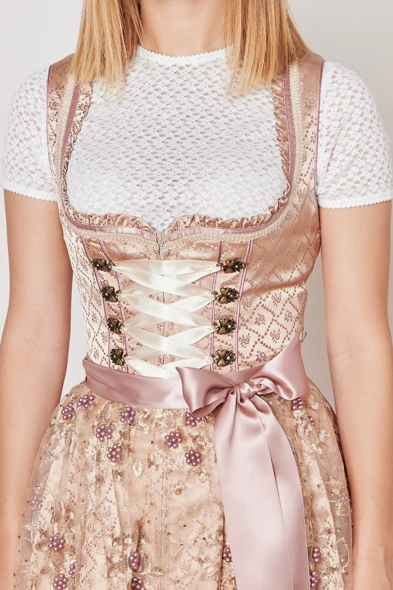 Kruger Rosalia Mini Dirndl, Beige — 50cm 2pc Set