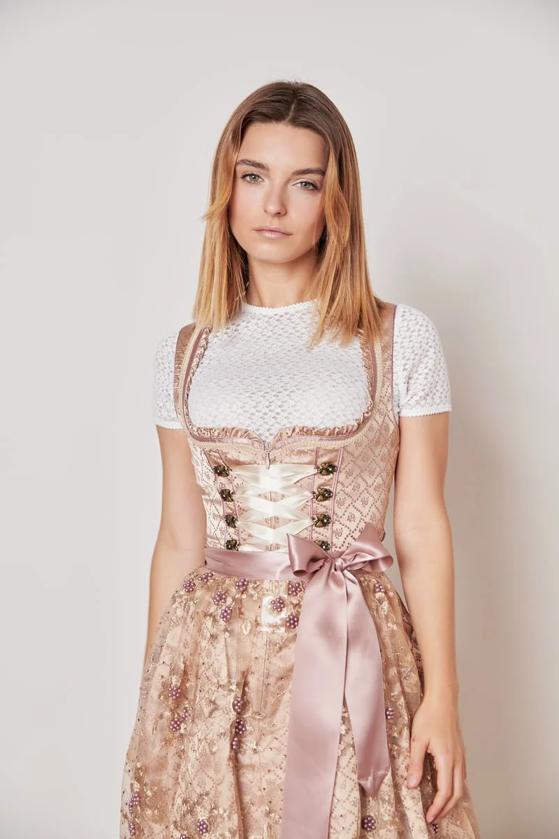 Kruger Rosalia Mini Dirndl, Beige — 50cm 2pc Set
