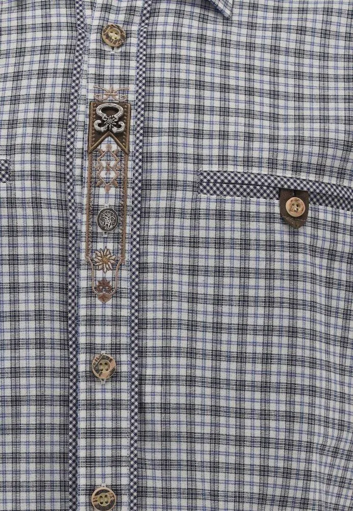 OS Trachten Men's Check Trachten Shirt "Benne" jeans