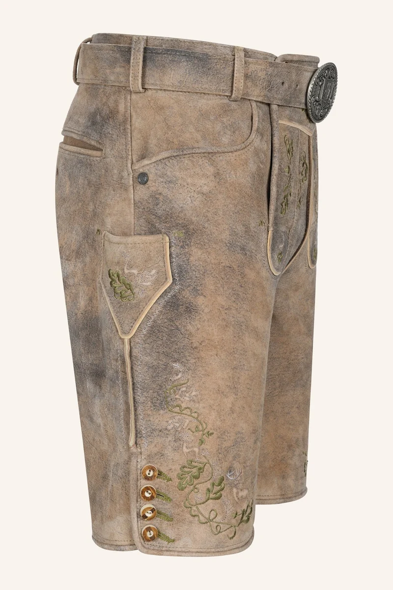 Kruger Men's Lederhosen "Arthas" with Belt - Beige