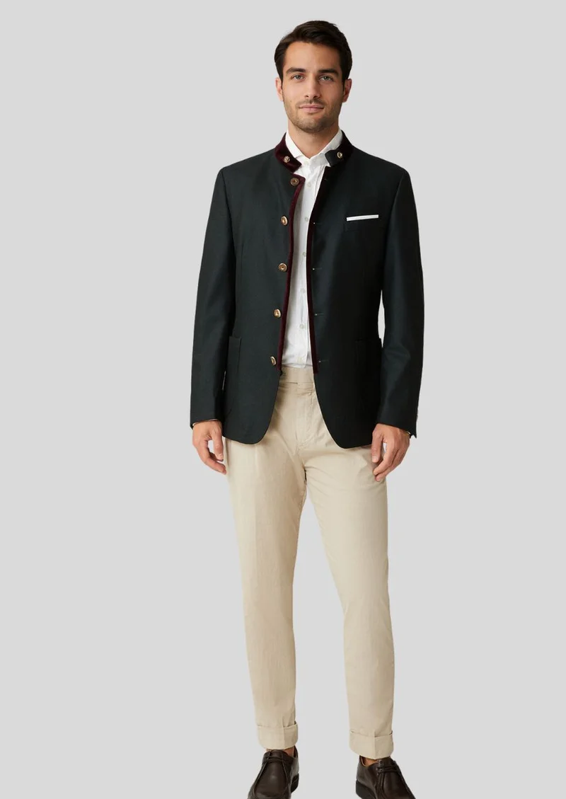 Mens Black Velvet Trim Alpine Fit
