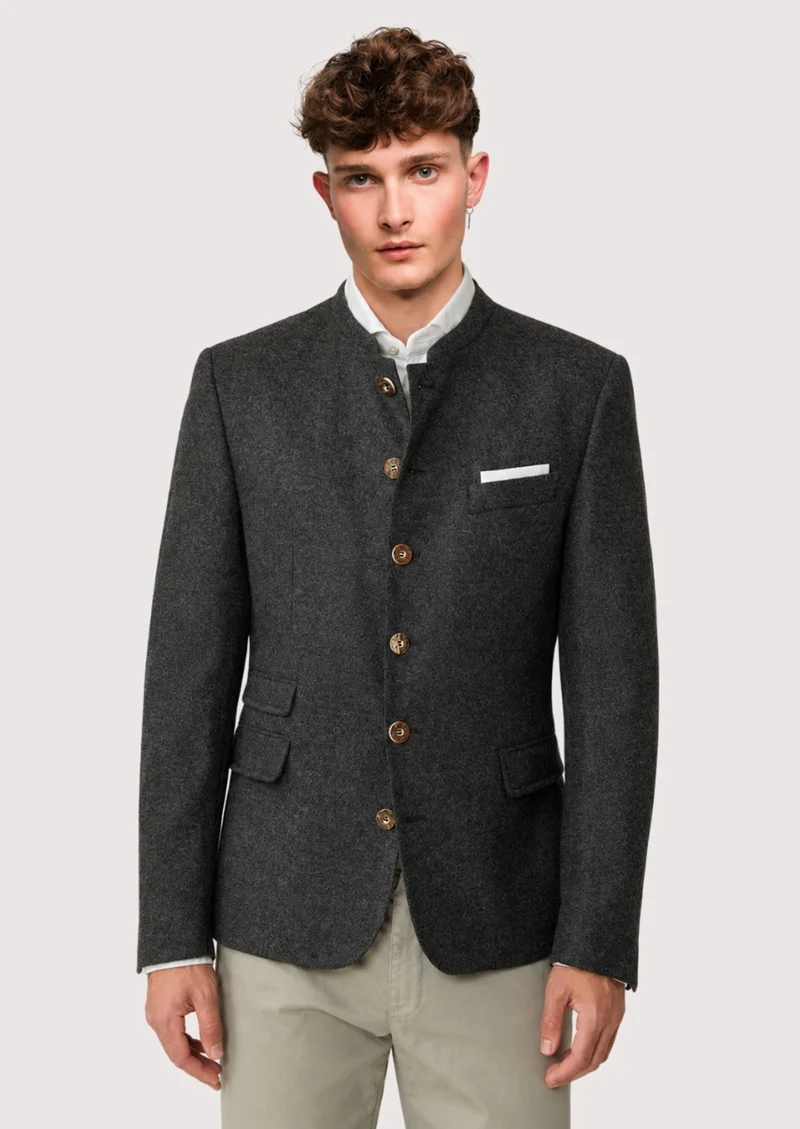 Mens Charcoal Bavarian Coat
