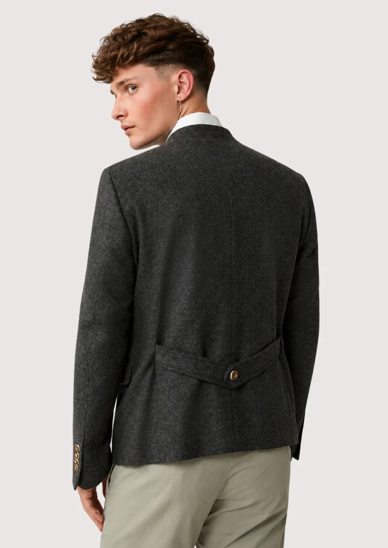Mens Charcoal Bavarian Coat