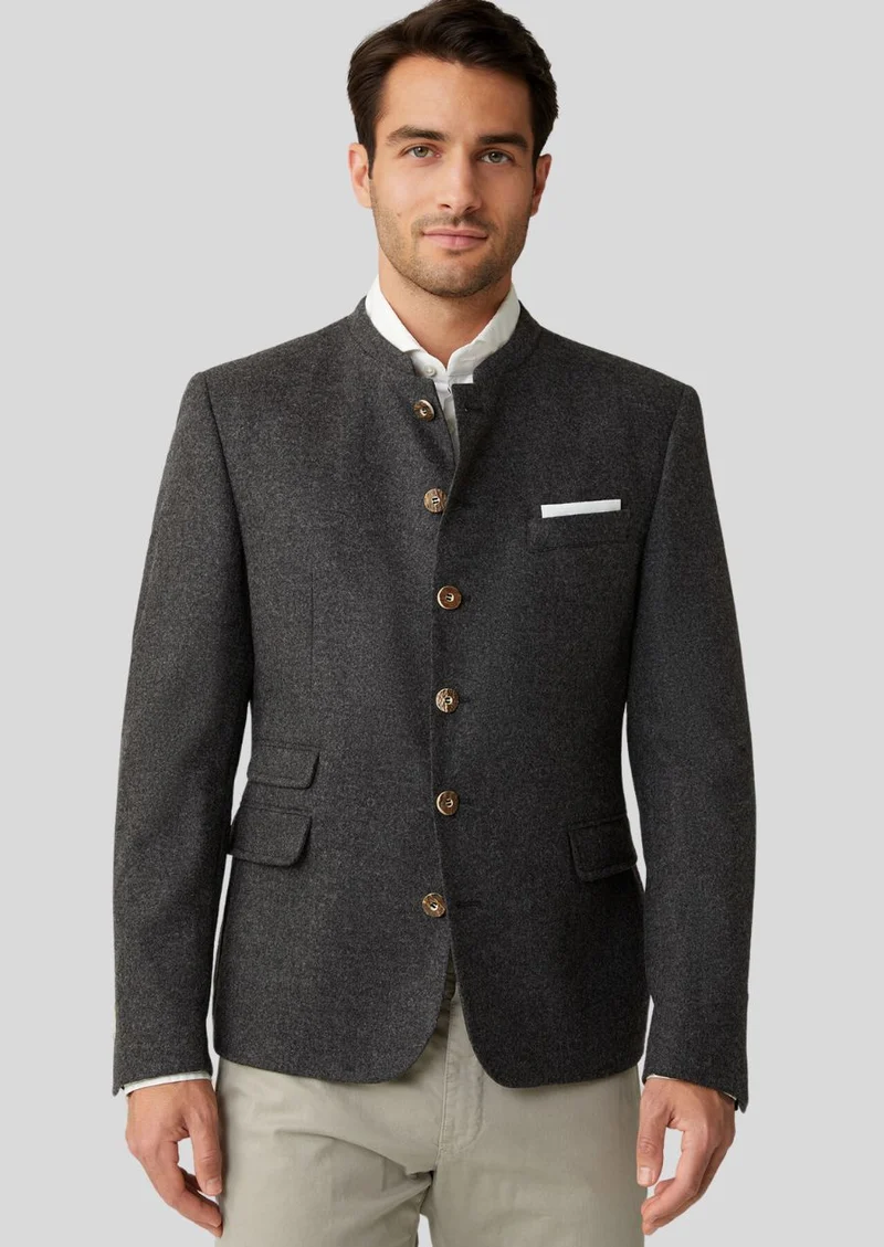 Mens Charcoal Bavarian Coat