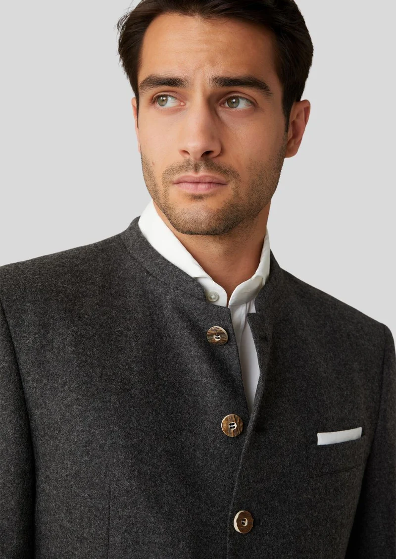 Mens Charcoal Bavarian Coat