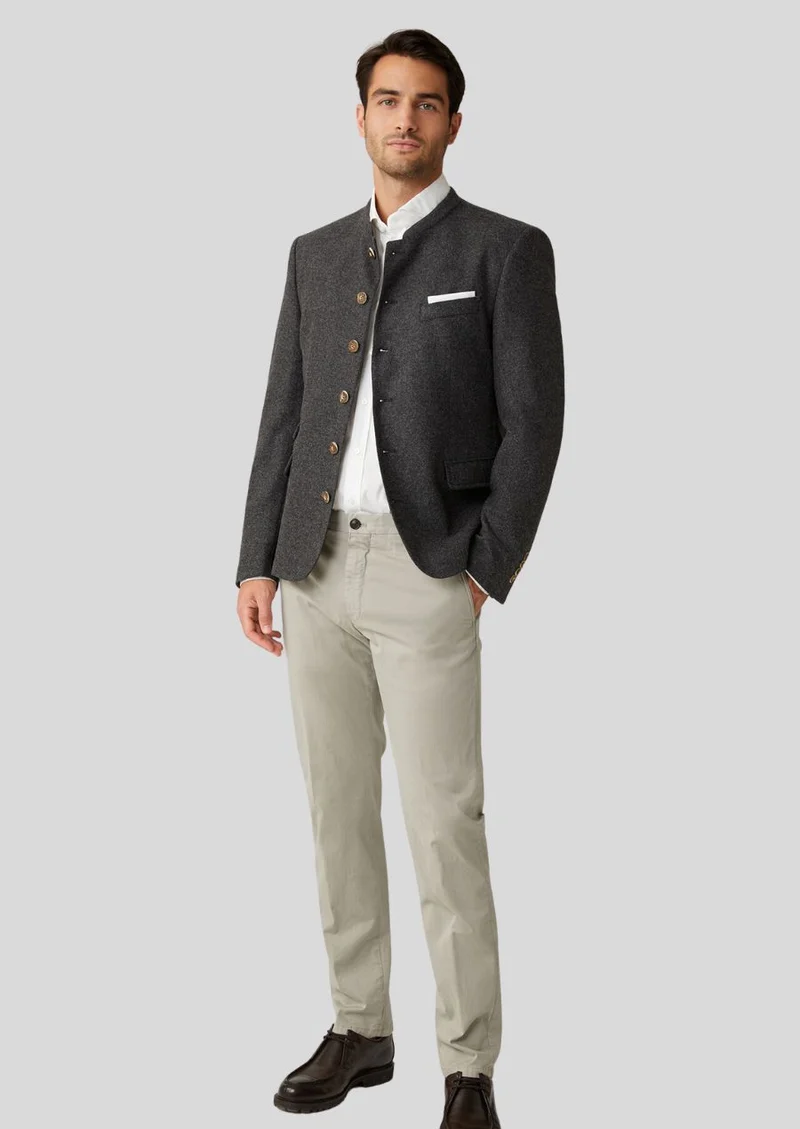 Mens Charcoal Bavarian Coat