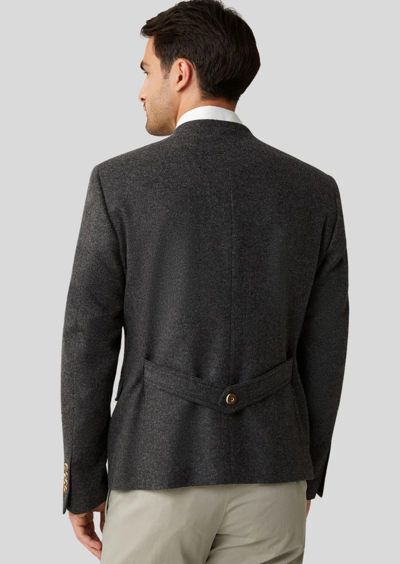 Mens Charcoal Bavarian Coat