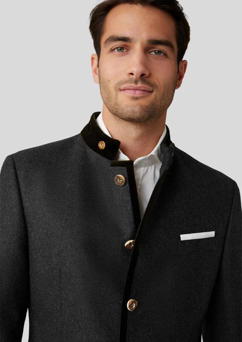 Mens Black Bavarian Alpine Coat