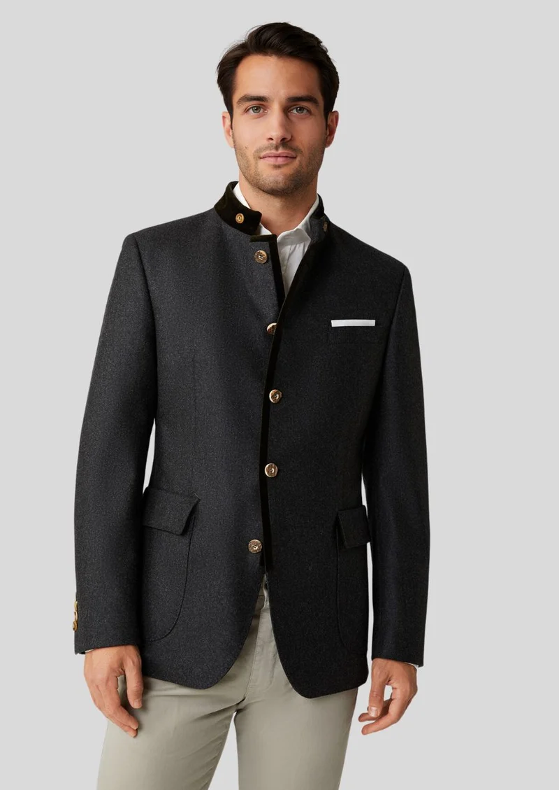 Mens Black Bavarian Alpine Coat