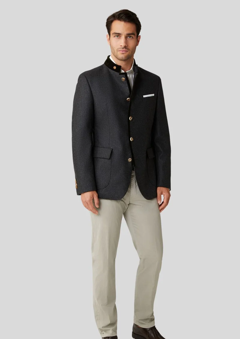 Mens Black Bavarian Alpine Coat