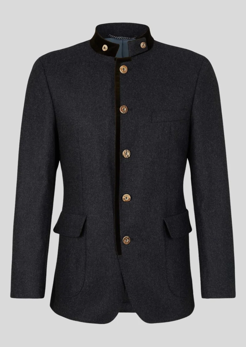 Mens Black Bavarian Alpine Coat