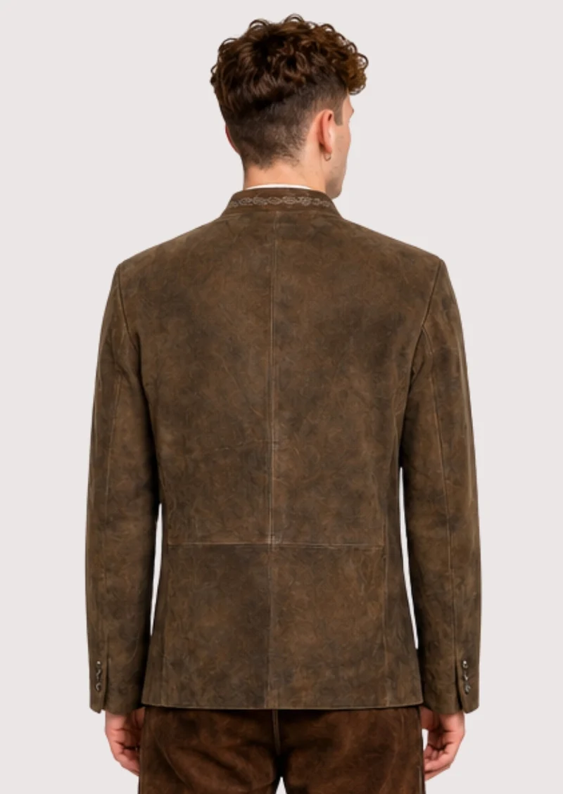 Mens Brown Bavarian Leather Coat
