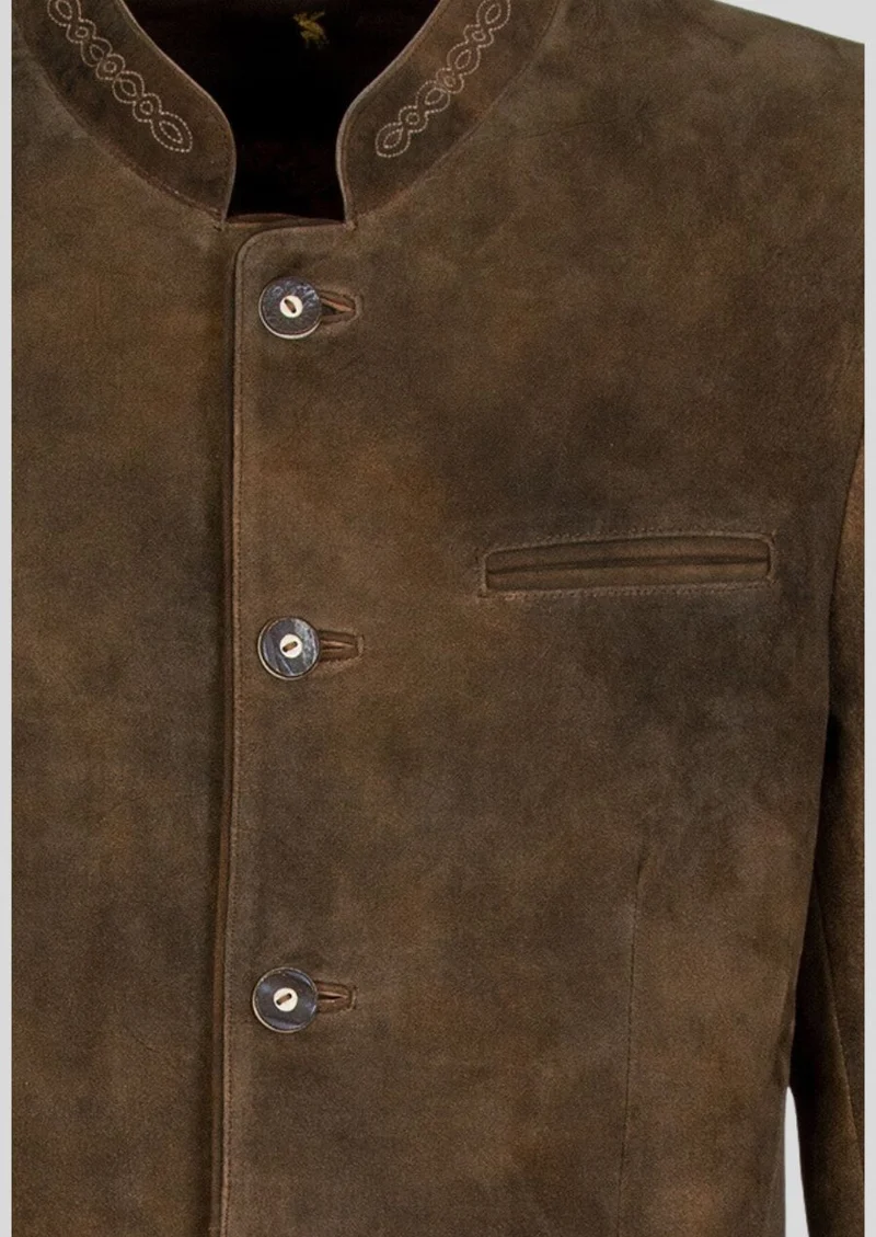 Mens Brown Bavarian Leather Coat