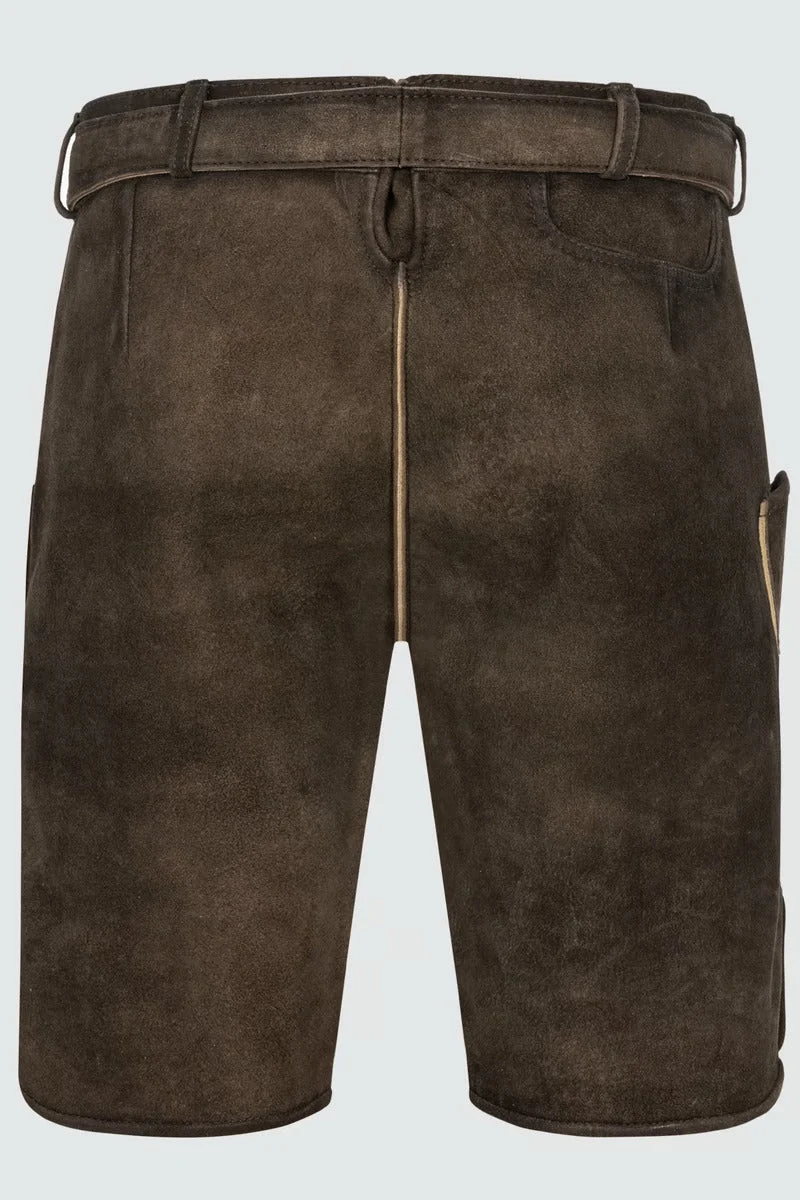 Kruger Men's Lederhosen "Olivier" with belt (brown) low stock