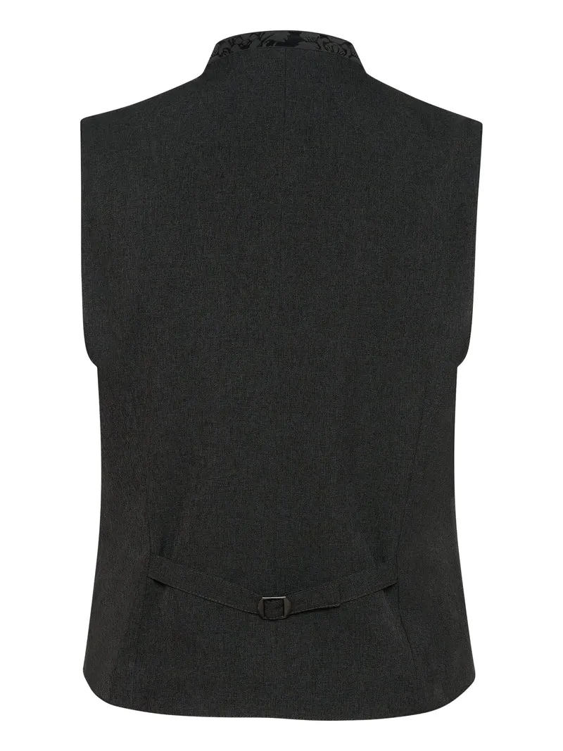 Herrenweste mit Stehkragen aus Stretch-Jacquard