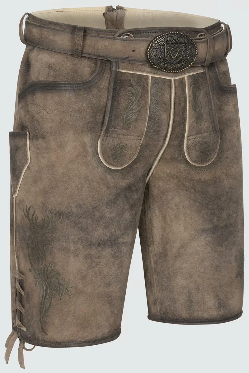 Kruger Men's Lederhosen "Diran" with belt
