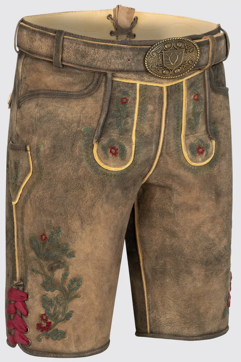 Kruger Men's Lederhosen "Charlie" with belt (light brown)
