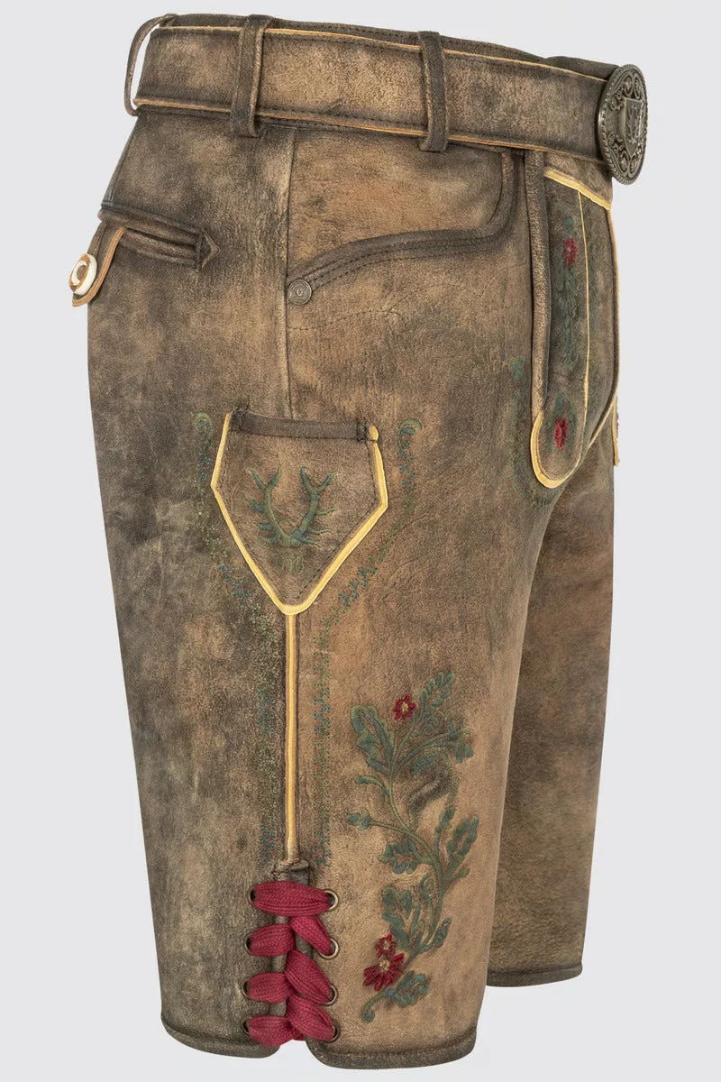 Kruger Men's Lederhosen "Charlie" with belt (light brown)