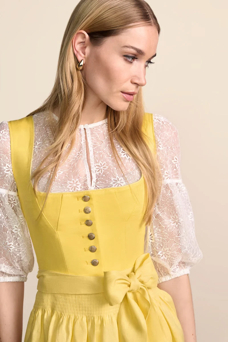 Kruger Friederike Long Dirndl, Yellow — 70cm 2pc Set