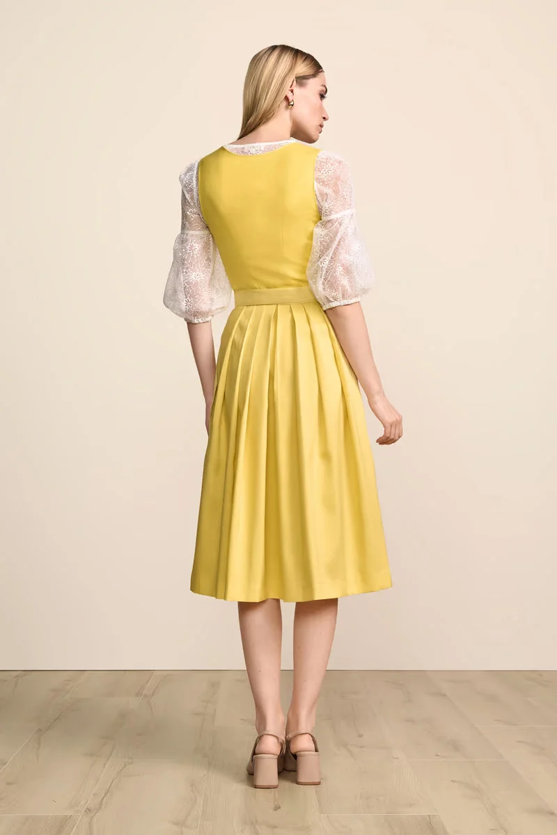Kruger Friederike Long Dirndl, Yellow — 70cm 2pc Set