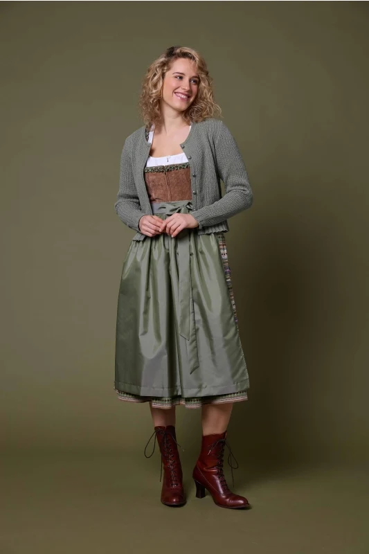 Berwin Thea Long Dirndl, Olive — 75cm 2pc Set