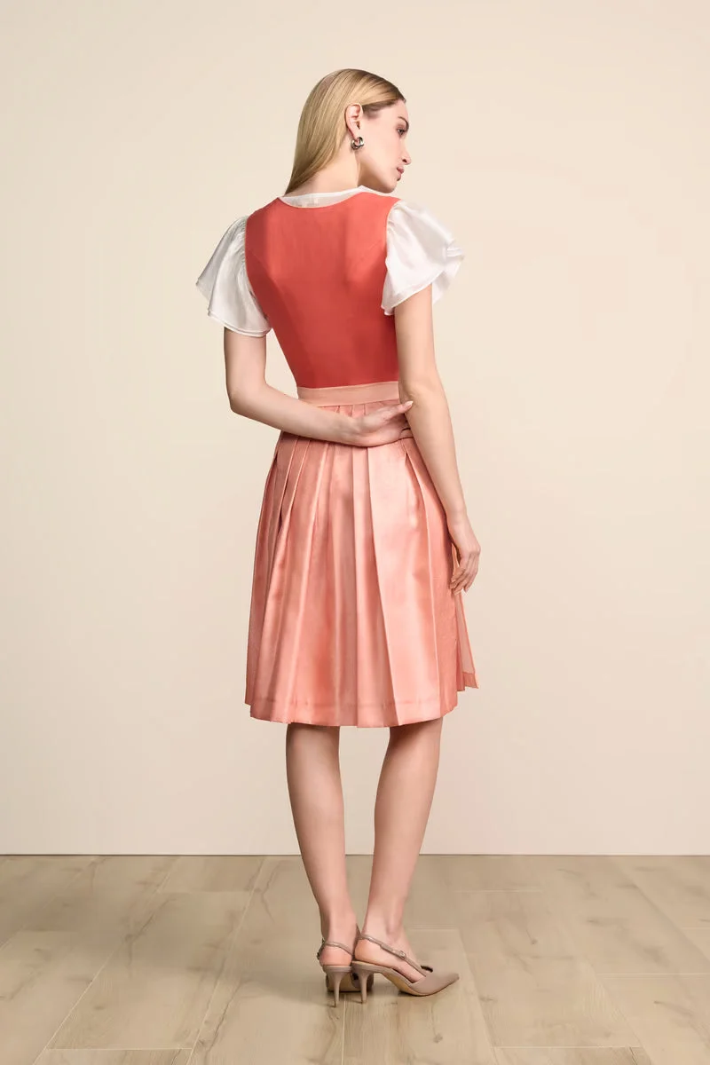 Kruger Sylphira Midi Dirndl, Coral — 60cm 2pc Set