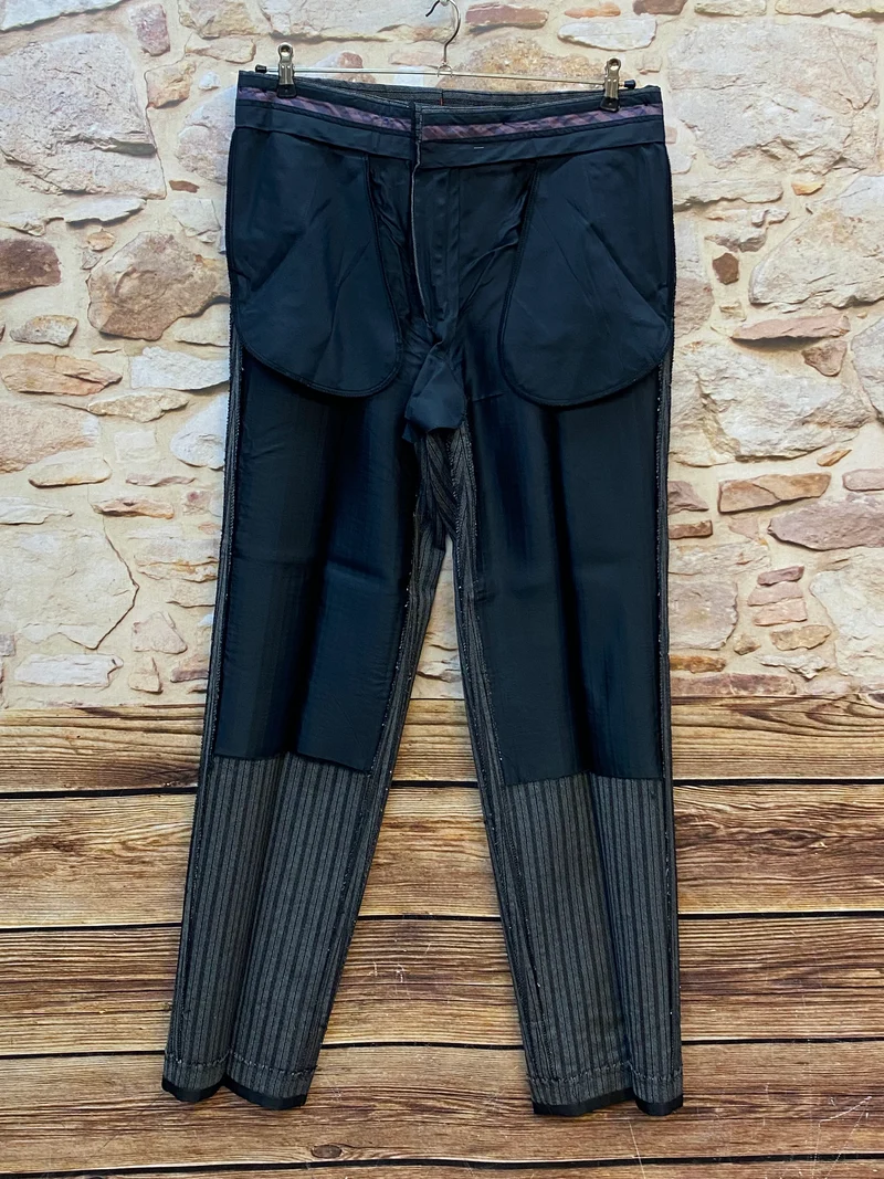 Vintage Stresemannhose Herren grau-schwarz Gr. 52