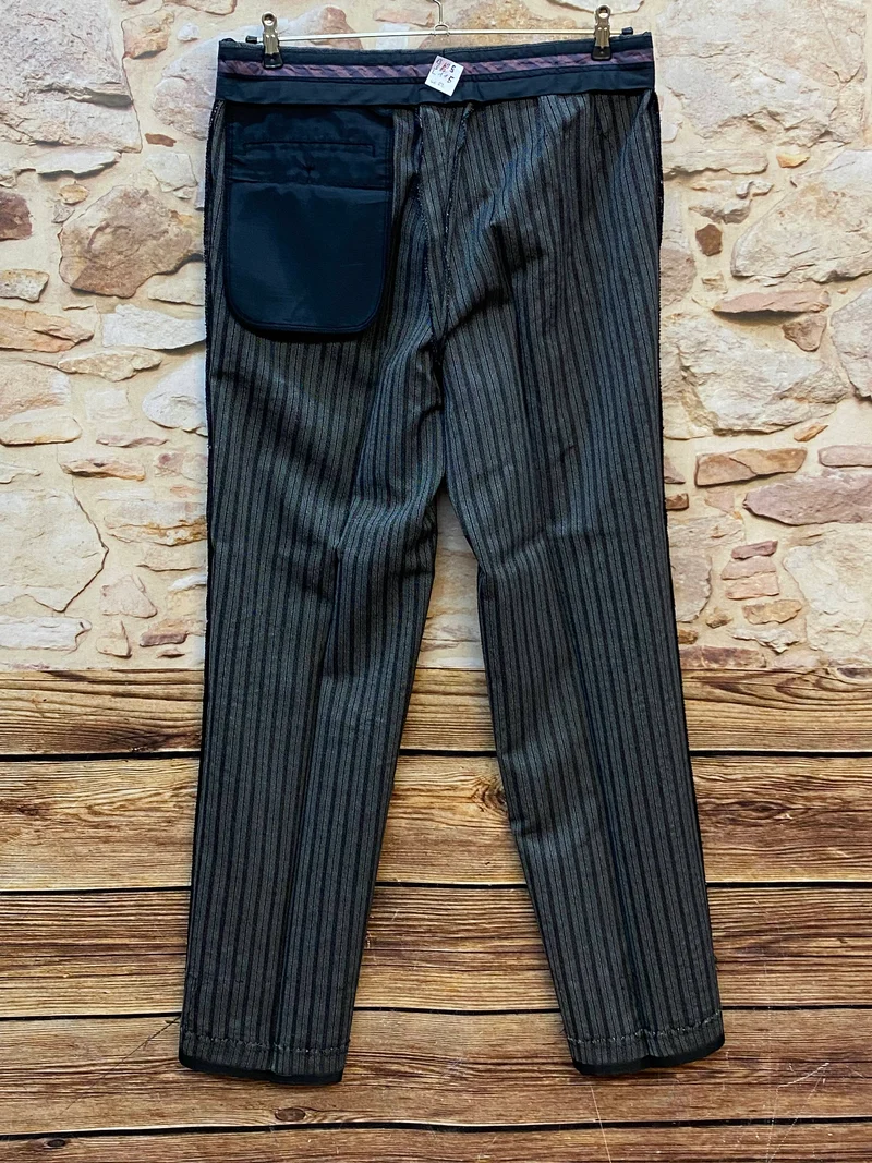 Vintage Stresemannhose Herren grau-schwarz Gr. 52