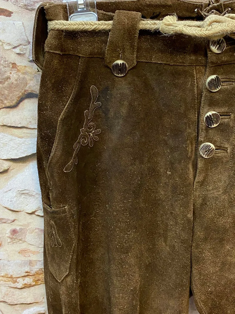 Vintage Lederhose Kniebund Dunkelbraun – Gr. 52 – 1886 Alphorn Trachten