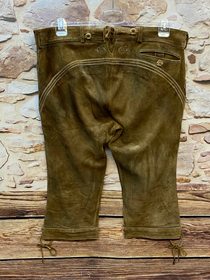 Vintage Trachten Lederhose Herren Kniebund Braun – Gr. 56