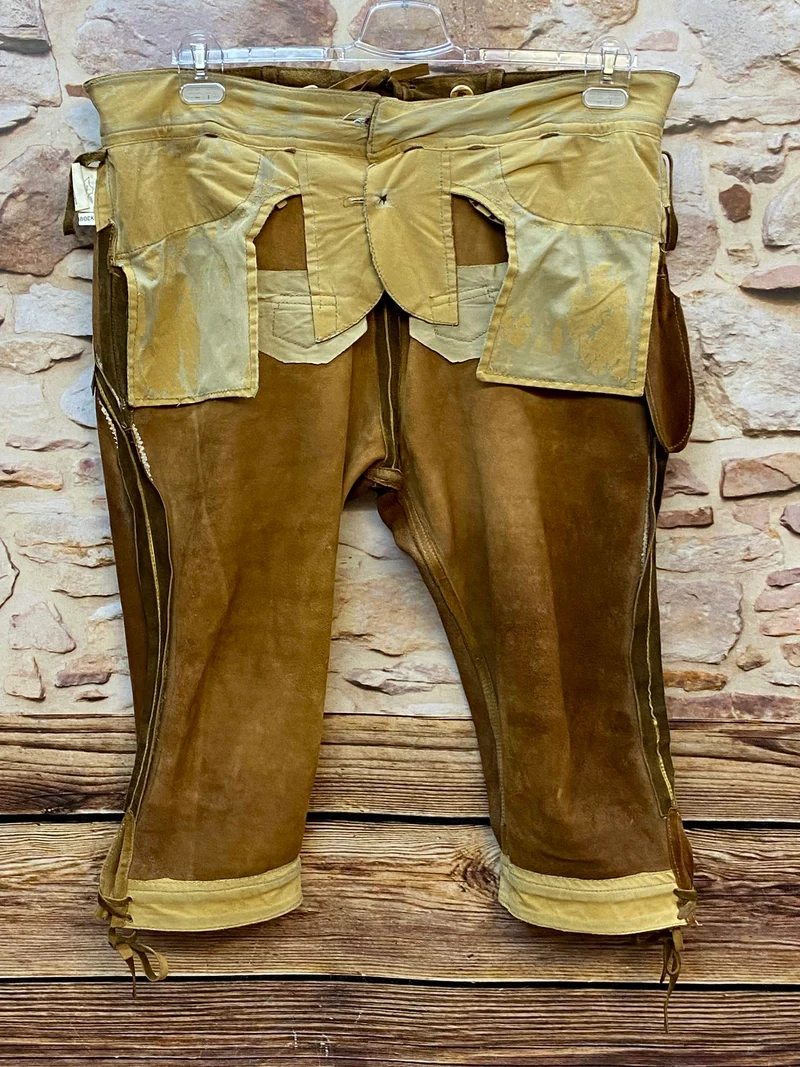 Vintage Trachten Lederhose Herren Kniebund Braun – Gr. 56