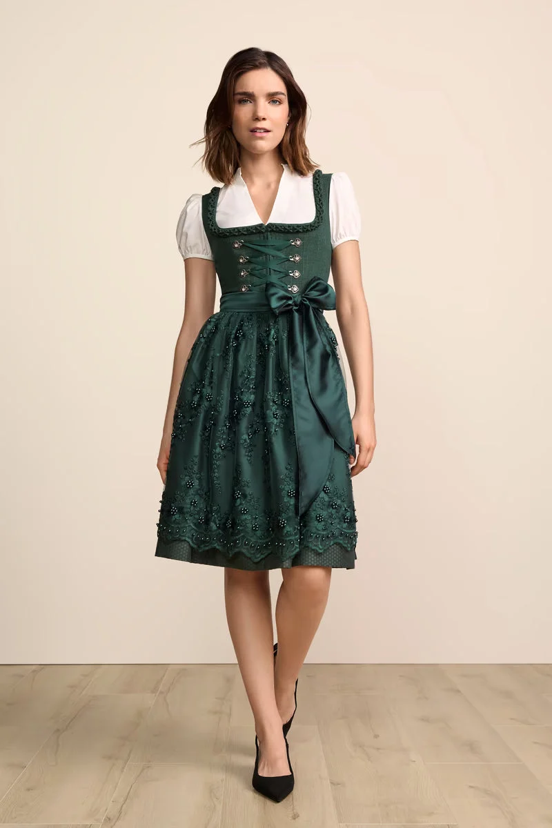 Kruger Danuta Midi Dirndl, Green — 60cm 2pc Set