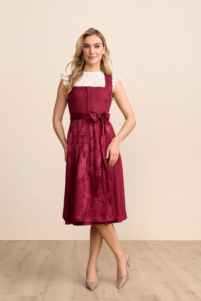 Kruger Roselin Long Dirndl, Red — 70cm 2pc Set