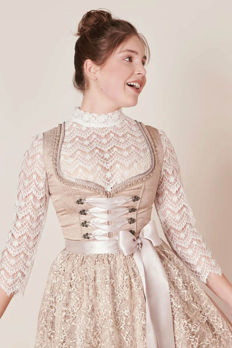 Kruger Gerda Mini Dirndl, Beige — 50cm 2pc Set