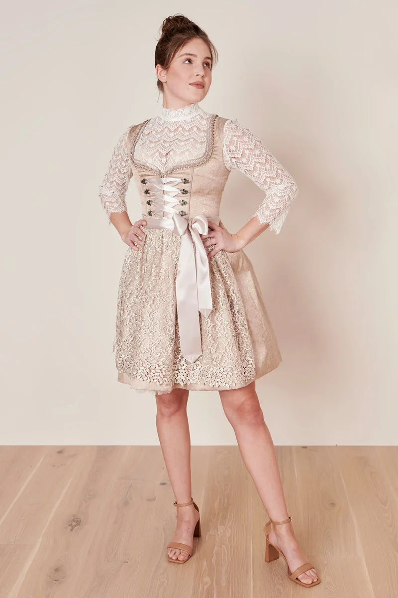 Kruger Gerda Mini Dirndl, Beige — 50cm 2pc Set