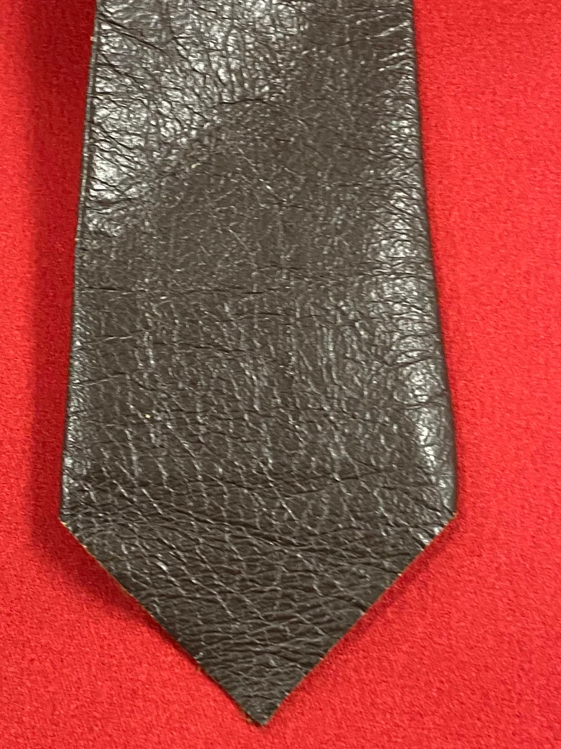 Vintage Lederkrawatte Dunkelbraun – Echtes Leder Retro Herren Krawatte