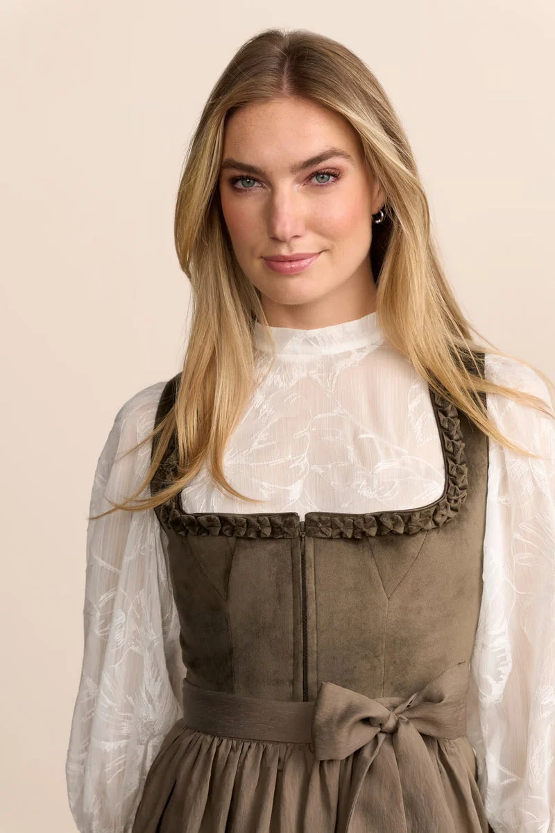 Kruger Elle Long Dirndl, Olive — 70cm 2pc Set