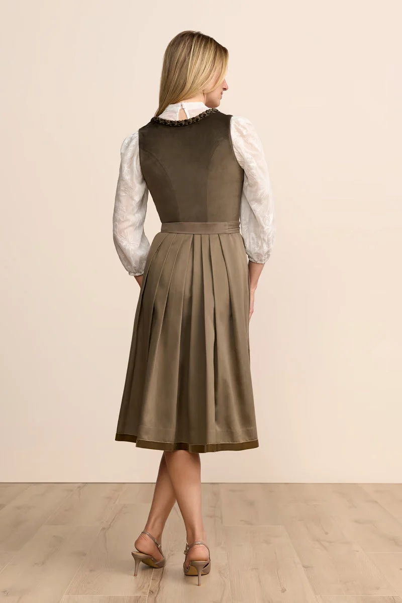 Kruger Elle Long Dirndl, Olive — 70cm 2pc Set