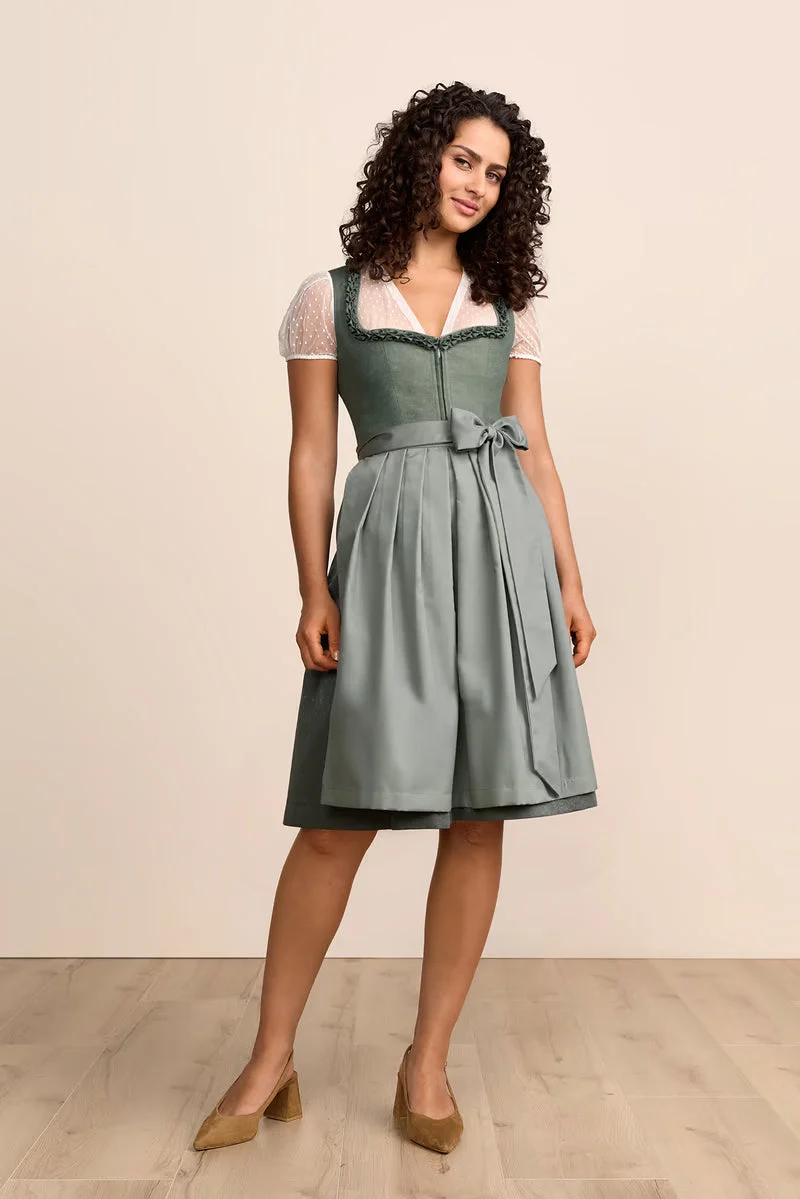 Kruger Maddy Midi Dirndl, Green — 60cm 2pc Set