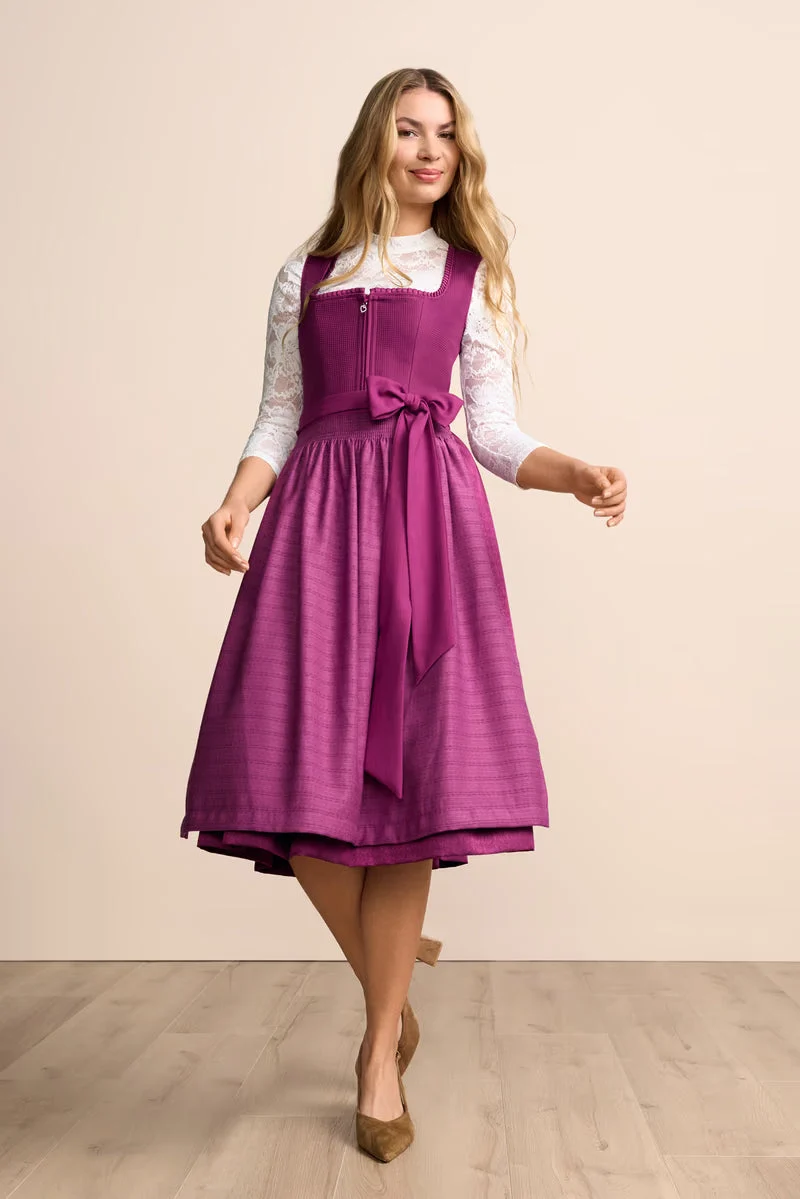 Kruger Emmelina Long Dirndl, Berry — 70cm 2pc Set