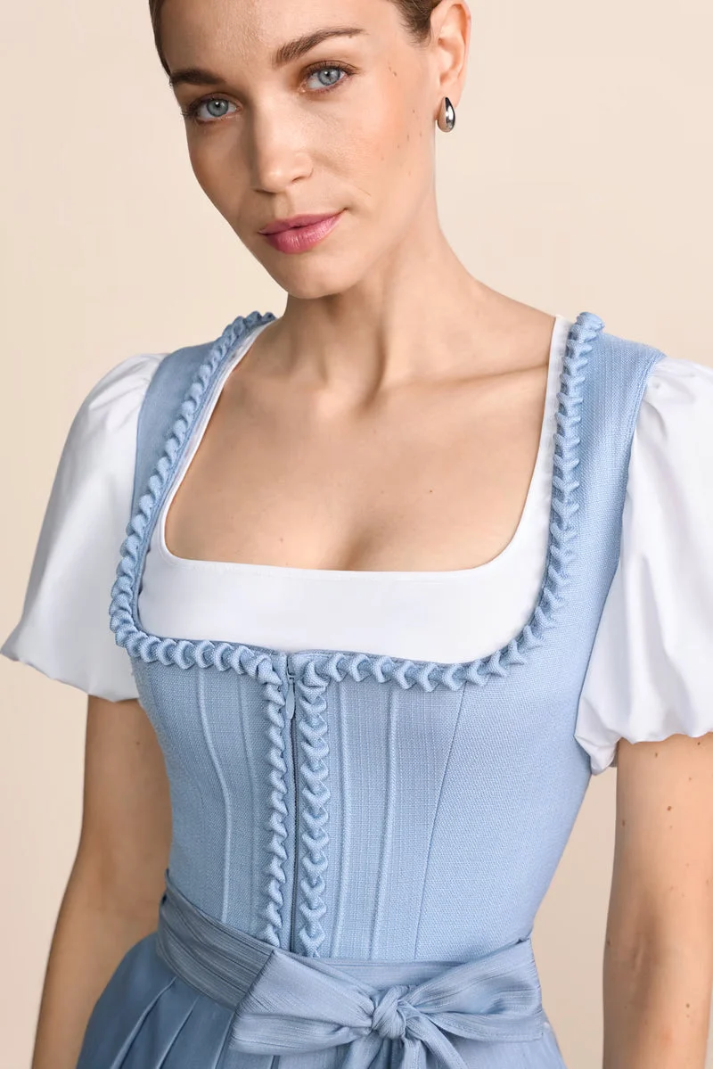 Kruger Lysara Long Dirndl, Light Blue — 70cm 2pc Set
