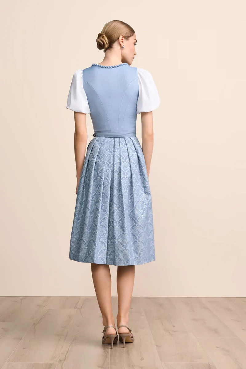 Kruger Lysara Long Dirndl, Light Blue — 70cm 2pc Set