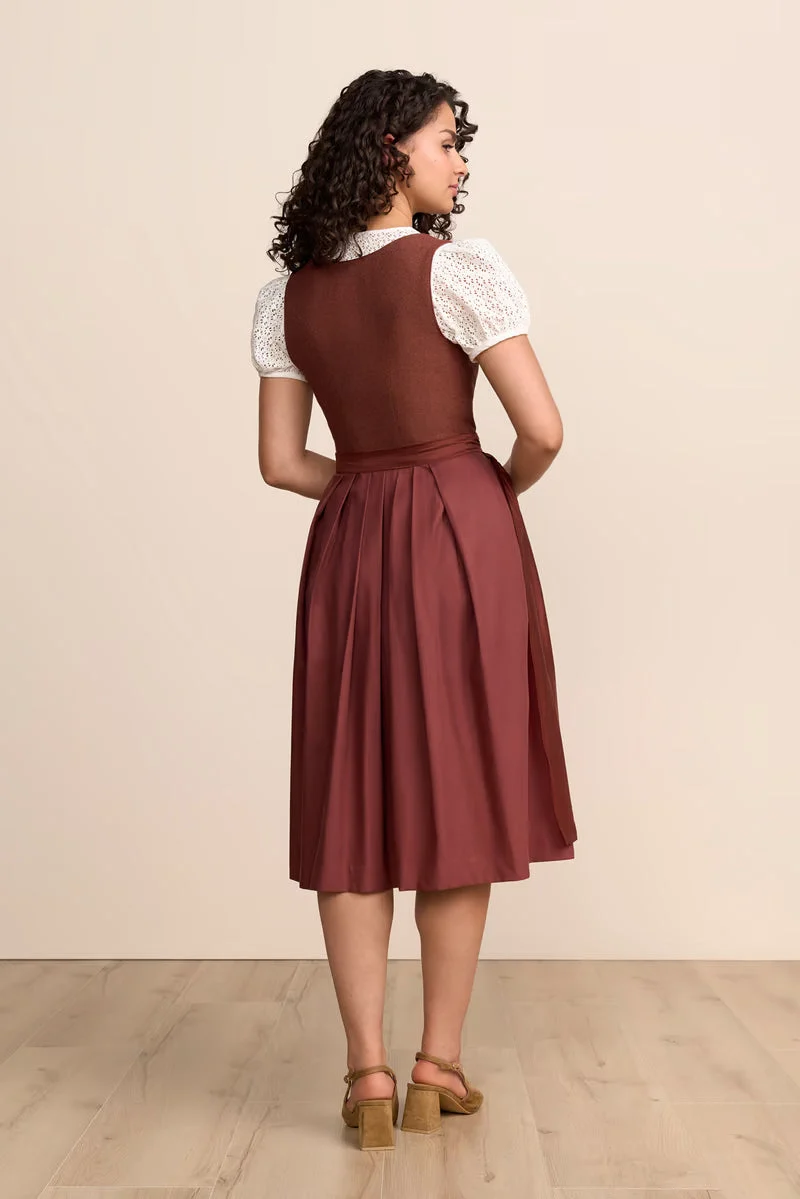 Kruger Alanna Long Dirndl, Red — 70cm 2pc Set