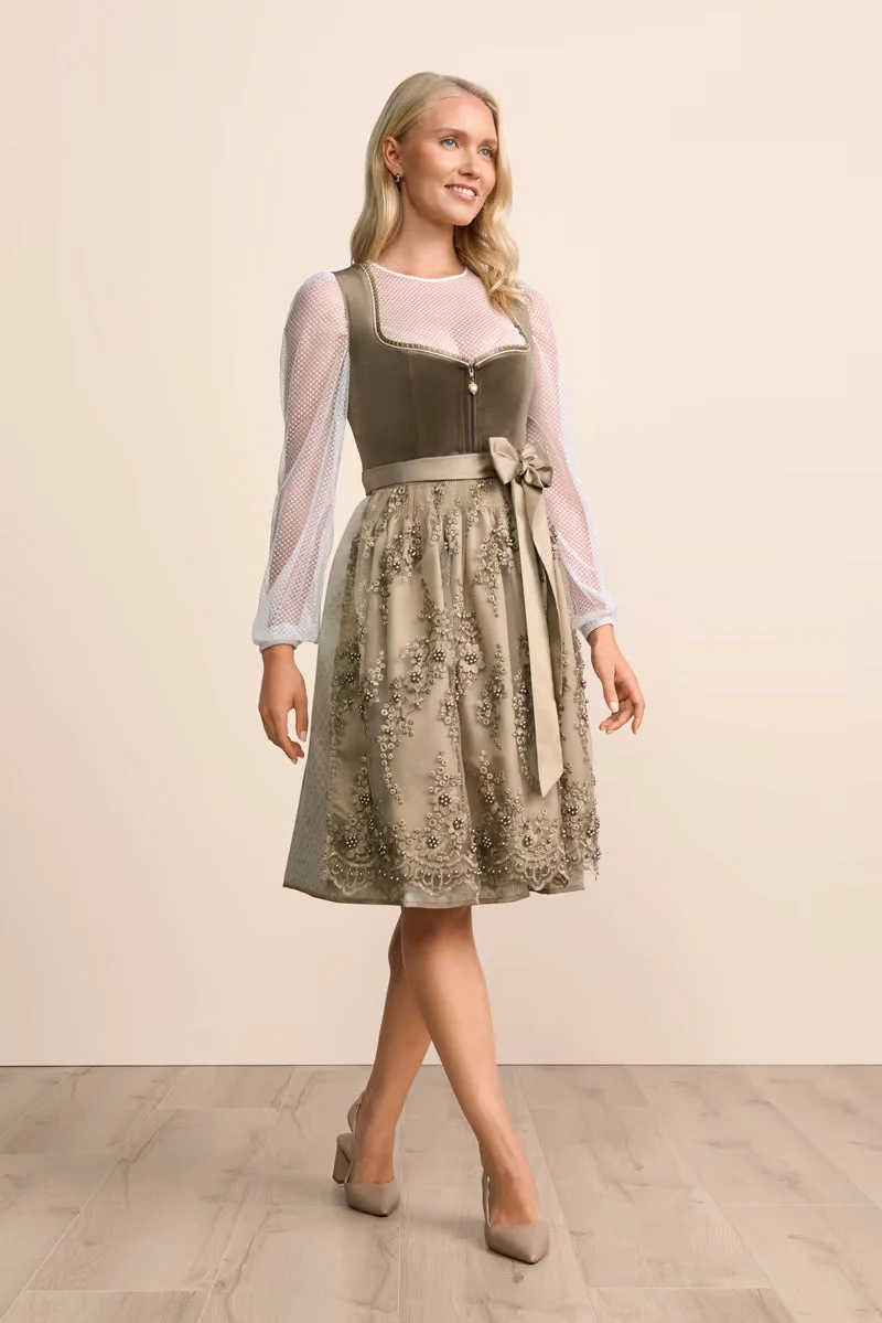 Kruger Virelina Midi Dirndl, Green — 60cm 2pc Set