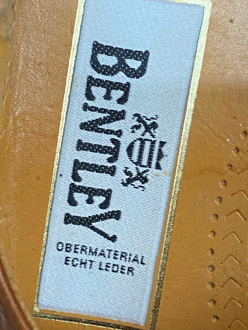Vintage Bentley Lederschuhe Braun mit Lochmuster