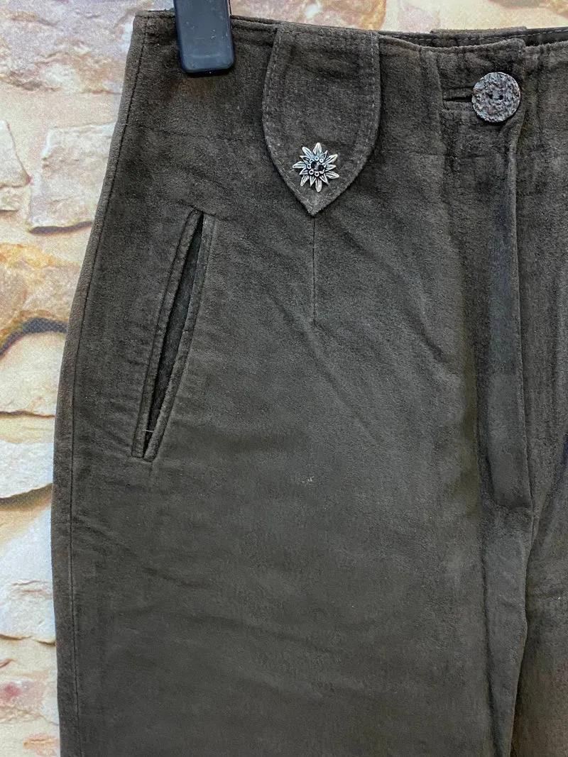 Vintage Trachtenlederhose Damen lang Gr. 38