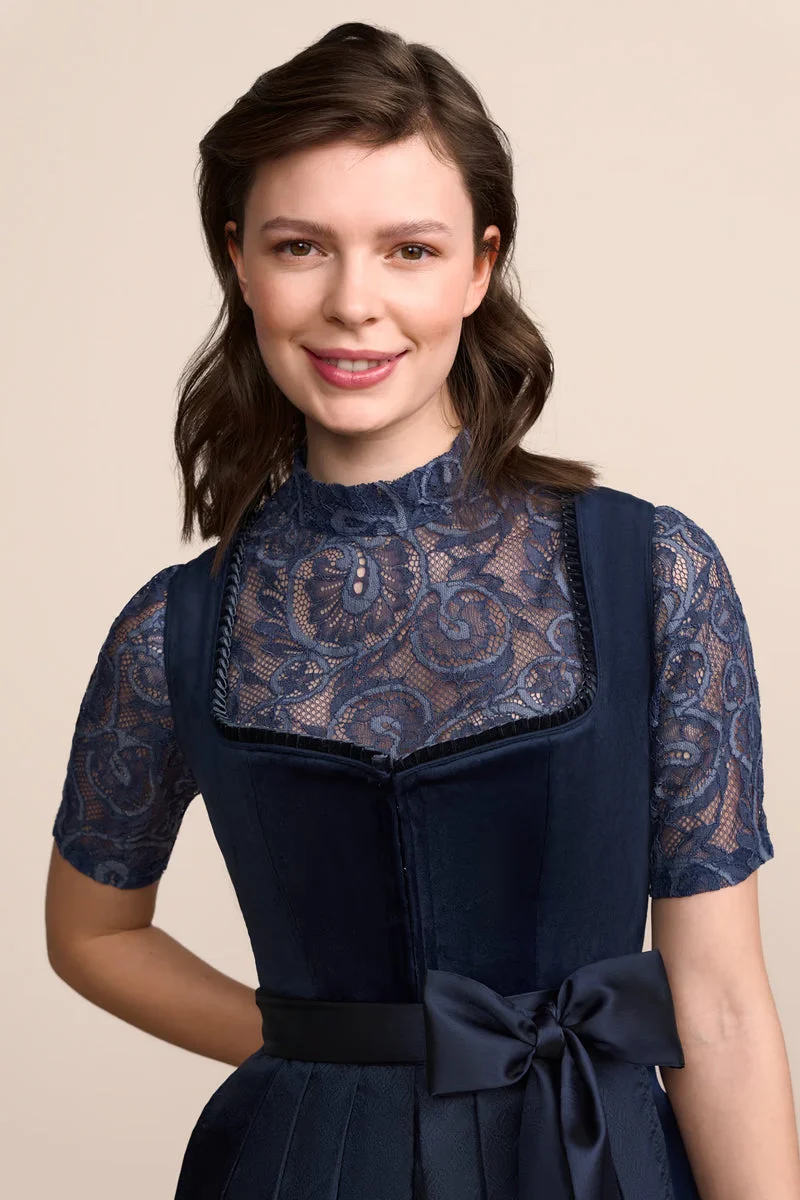Kruger Elenora Midi Dirndl, Blue — 60cm 2pc Set