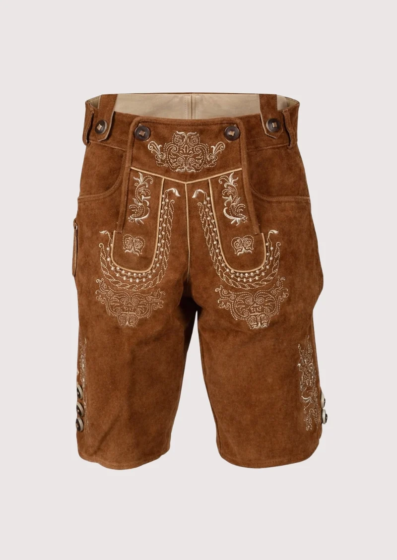 Trachten Short Lederhosen Real Shaded Brown